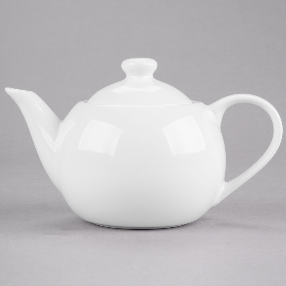 Libbey Slenda 14 oz. Royal Rideau White Porcelain Tea Pot with Lid - Sample