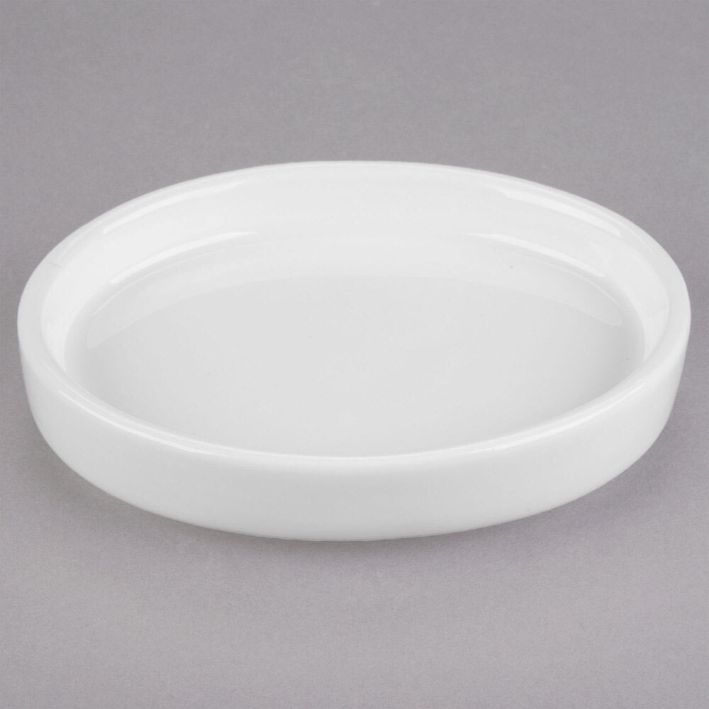 Libbey Slenda 1.5 oz. Royal Rideau White Stacking Porcelain Oval Bowl - Sample