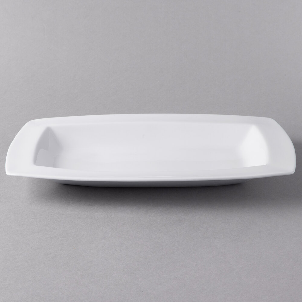 Libbey Slenda 32 oz. Royal Rideau White Rectangular Porcelain Bowl - Sample