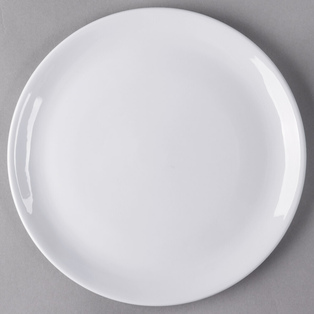 Libbey Slenda 12" Round Royal Rideau White Porcelain Coupe Plate - Sample