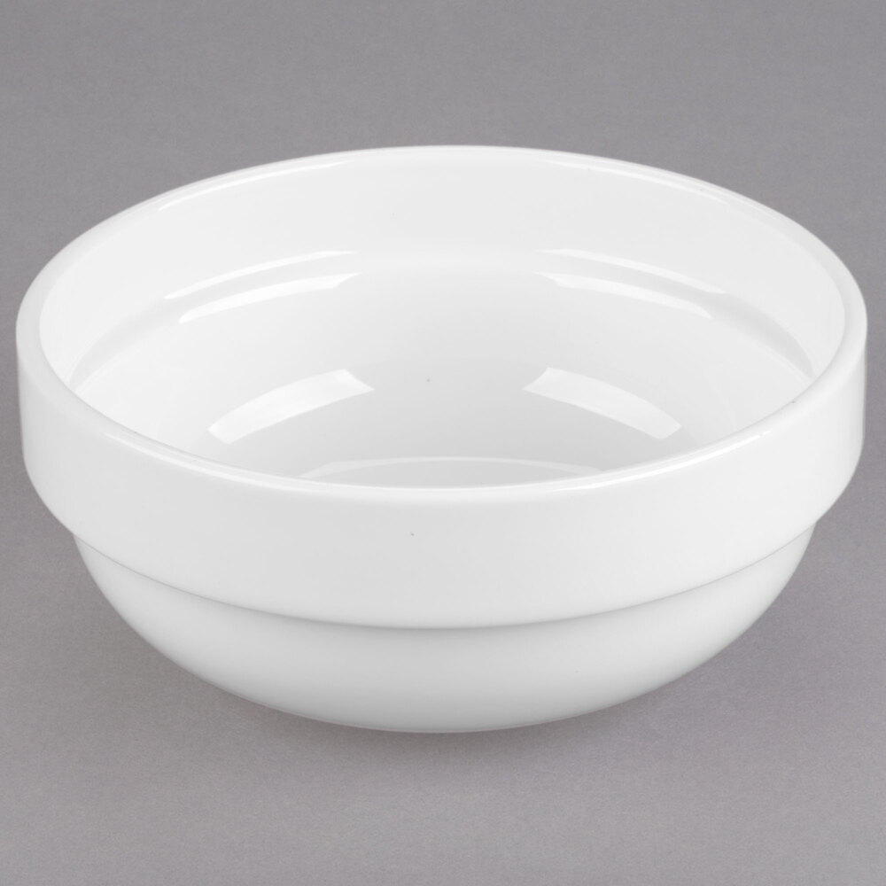 Libbey Slenda 13 oz. Royal Rideau White Stacking Porcelain Soup and Cereal Bowl - Sample