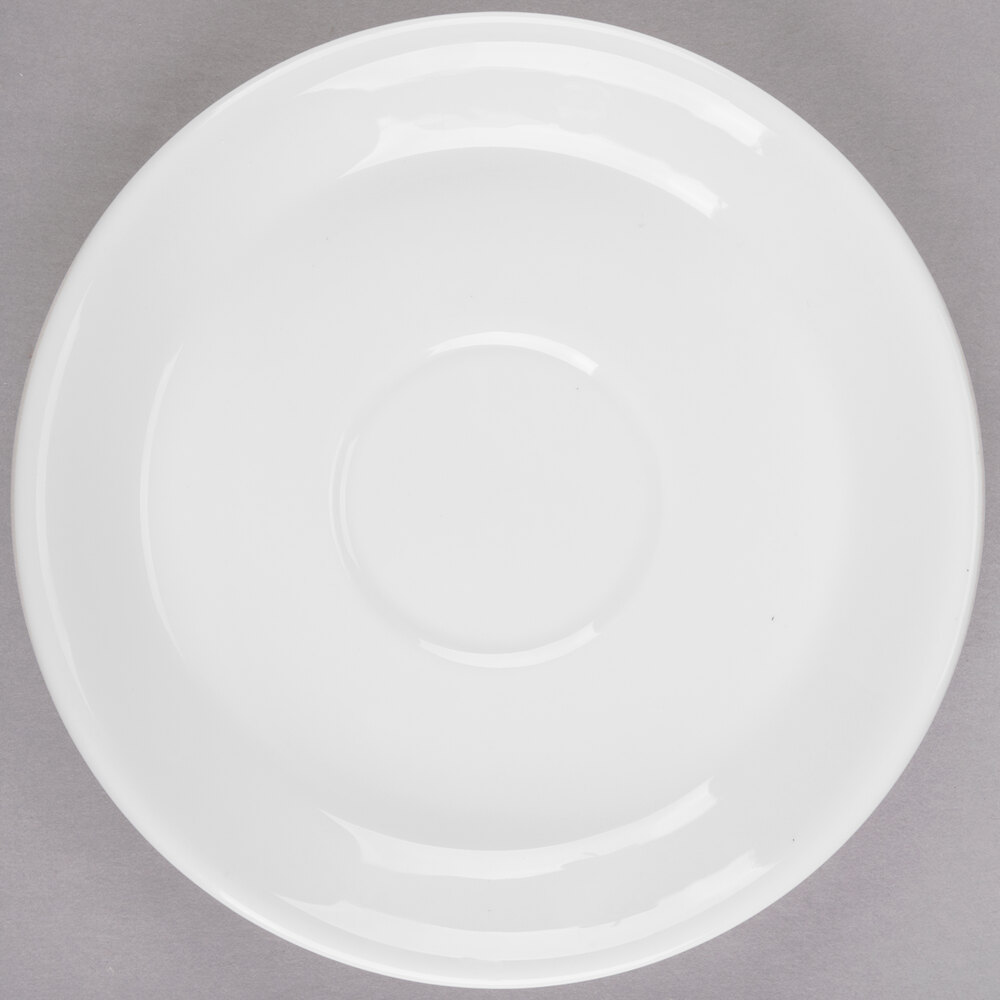 Libbey Slenda 6 1/4" Royal Rideau White Porcelain Tea Saucer - Sample