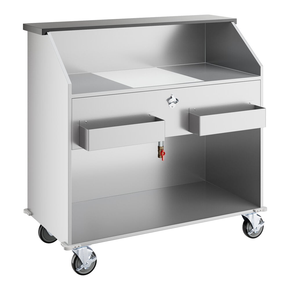 Regency 48" Basic Stainless Steel Portable Bar with Two Removable Speed Rails and Ice Bin