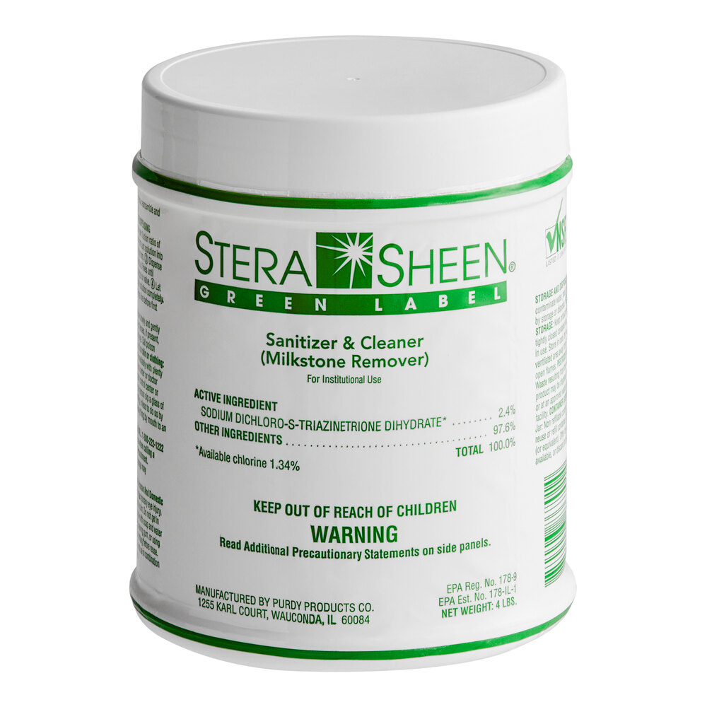 Crathco Stera-Sheen Green Label LV9R0195 4 lb. Cleaner and Sanitizer for Refrigerated Beverage Dispensers - 2/Case