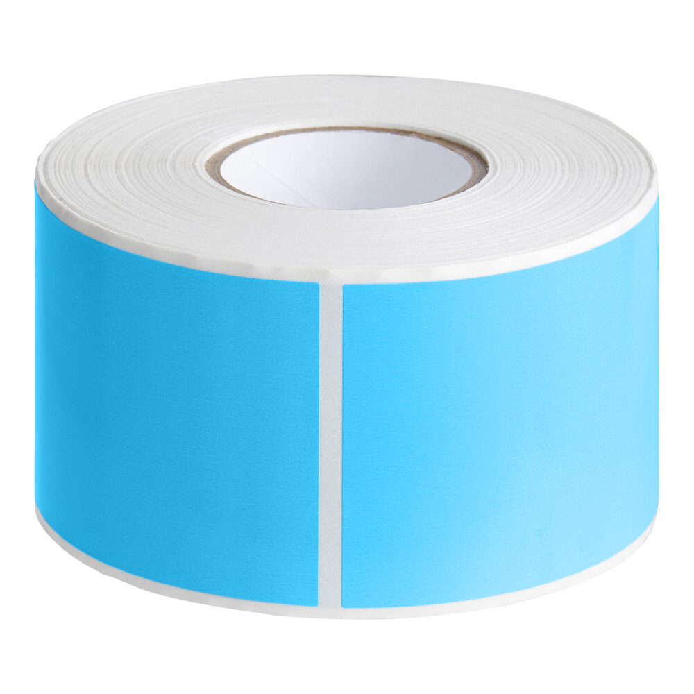 Lavex 2" x 3" Sky Blue Semi-Gloss Paper Permanent Rectangular Inventory Label - 500/Roll