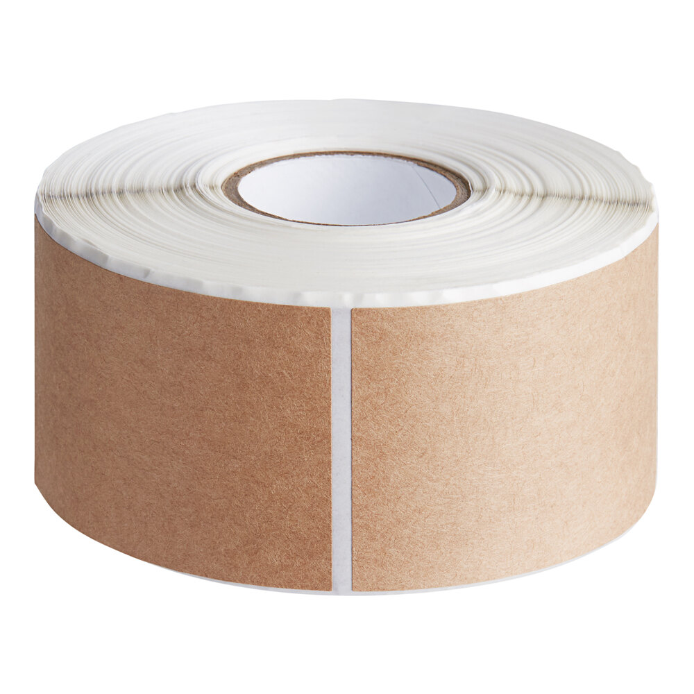 Lavex 2" x 3" Natural Kraft Paper Permanent Rectangular Block-Out Label - 500/Roll
