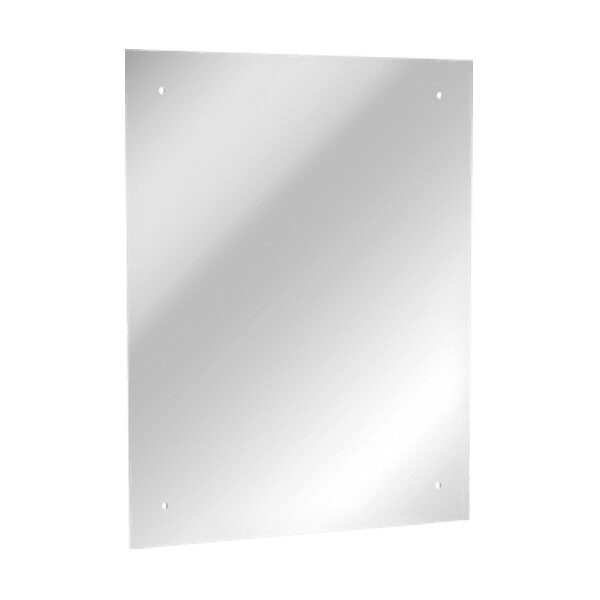 American Specialties, Inc. 24" x 36" Frameless Stainless Steel Mirror with #8 Mirror Finish and Masonite Backing 10-8026-2436