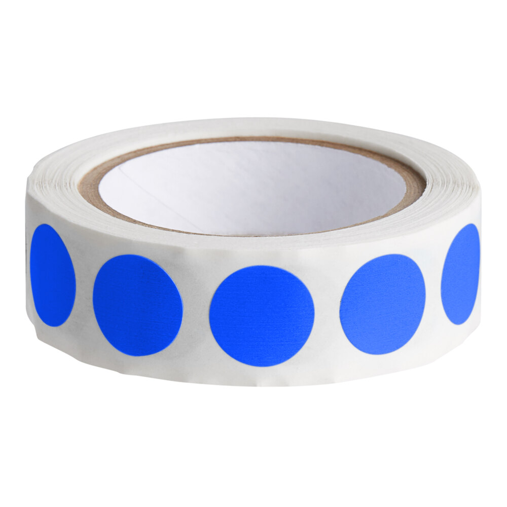 Lavex 1/2" Light Blue Semi-Gloss Paper Permanent Round Inventory Label - 500/Roll