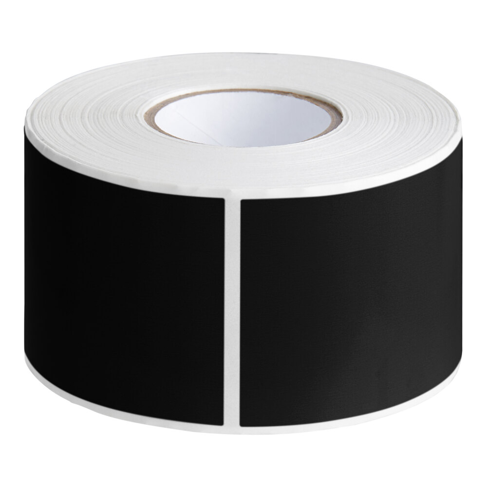 Lavex 2" x 3" Black Semi-Gloss Paper Permanent Rectangular Inventory Label - 500/Roll