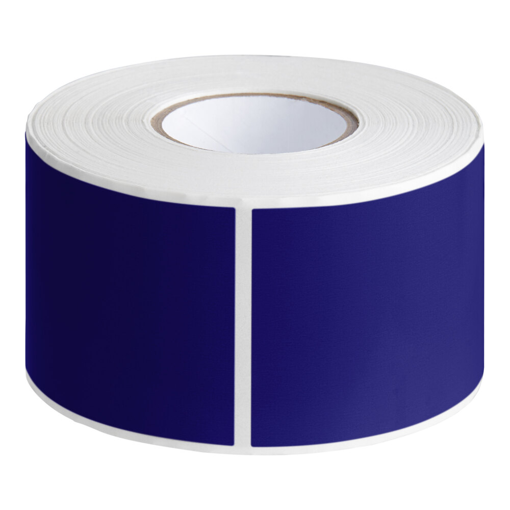 Lavex 2" x 3" Dark Blue Semi-Gloss Paper Permanent Rectangular Inventory Label - 500/Roll
