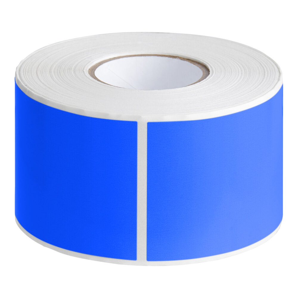 Lavex 2" x 3" Light Blue Semi-Gloss Paper Permanent Rectangular Inventory Label - 500/Roll