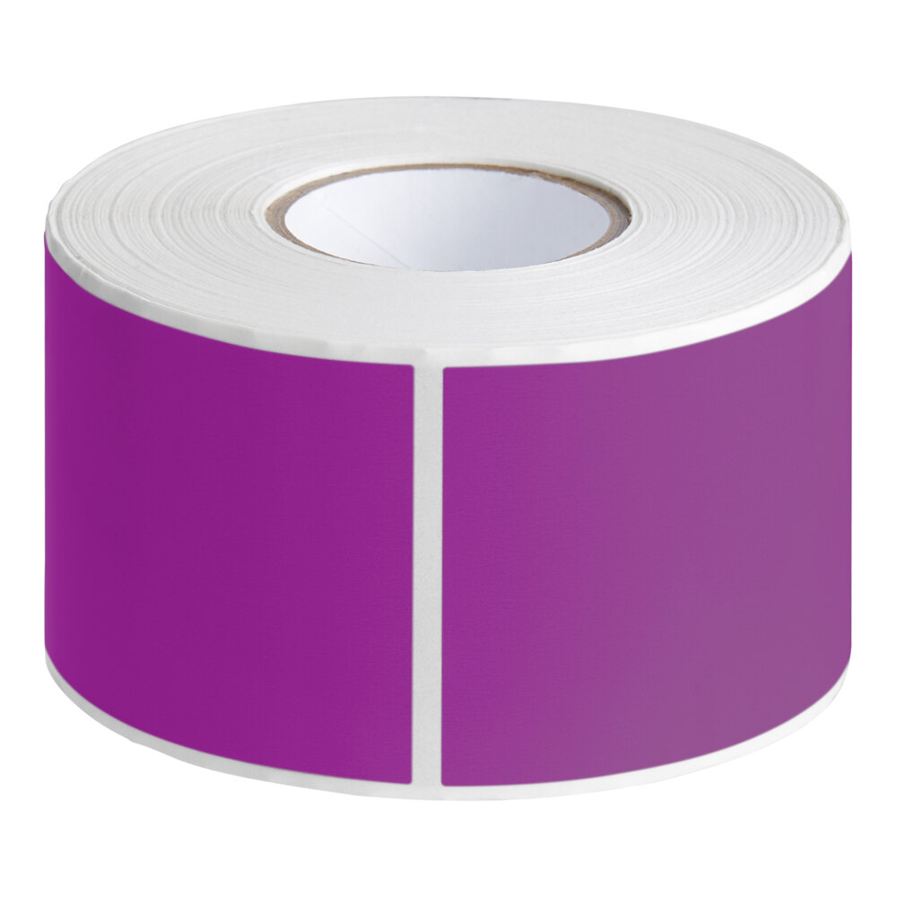 Lavex 2" x 3" Purple Semi-Gloss Paper Permanent Rectangular Inventory Label - 500/Roll