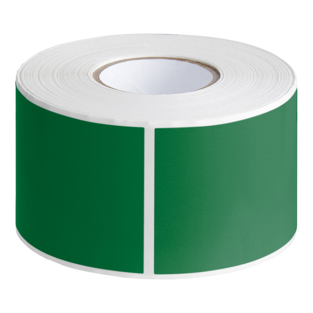 Lavex 2" x 3" Standard Green Semi-Gloss Paper Permanent Rectangular Inventory Label - 500/Roll