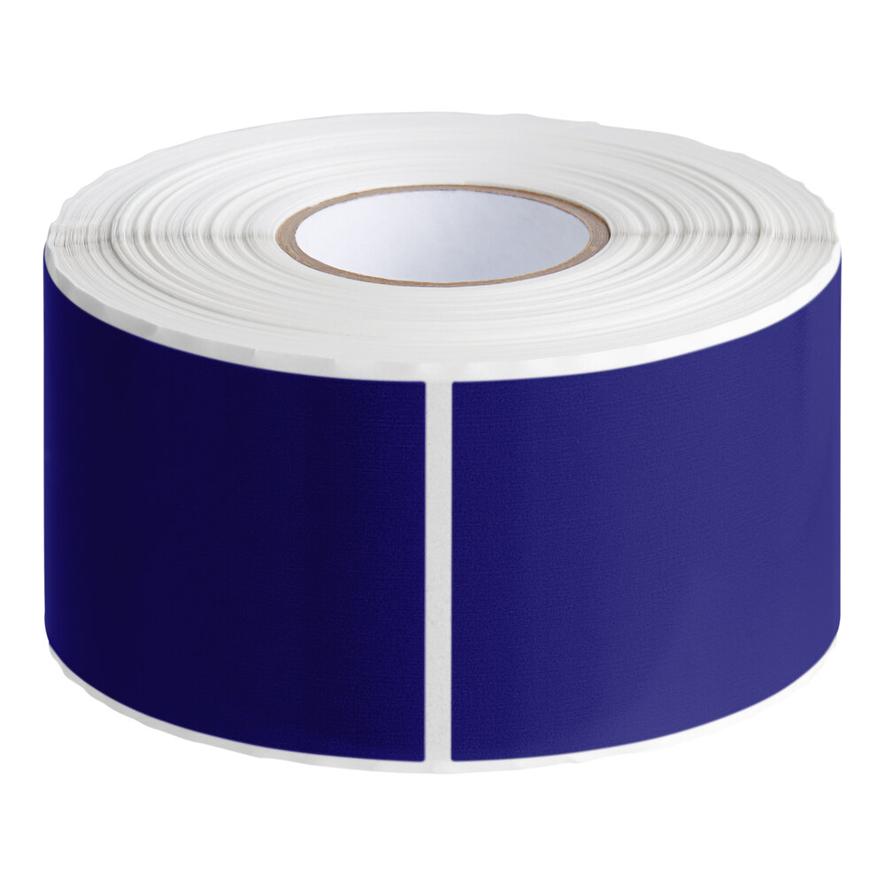 Lavex 2" x 4" Dark Blue Semi-Gloss Paper Permanent Rectangular Inventory Label - 500/Roll