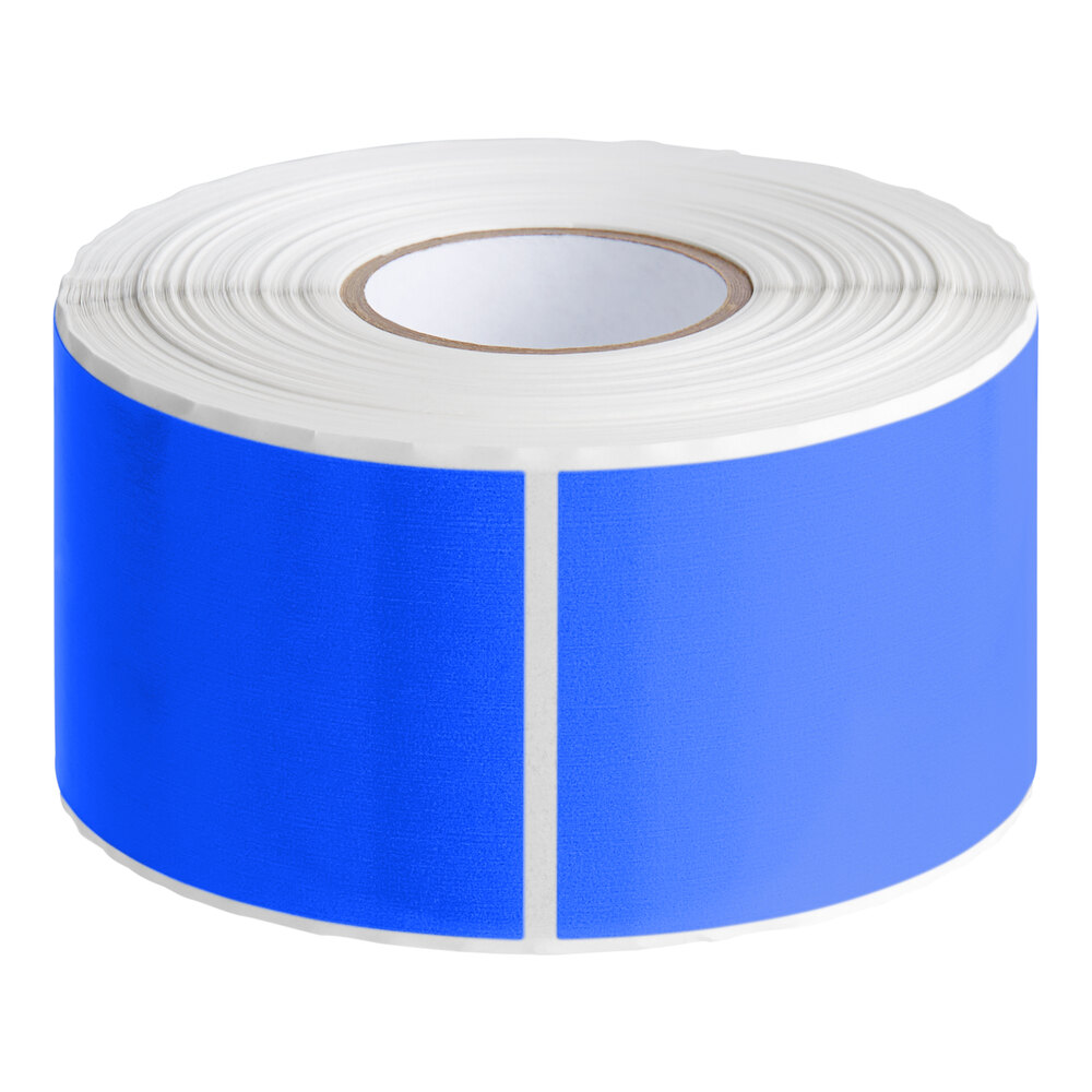 Lavex 2" x 4" Light Blue Semi-Gloss Paper Permanent Rectangular Inventory Label - 500/Roll