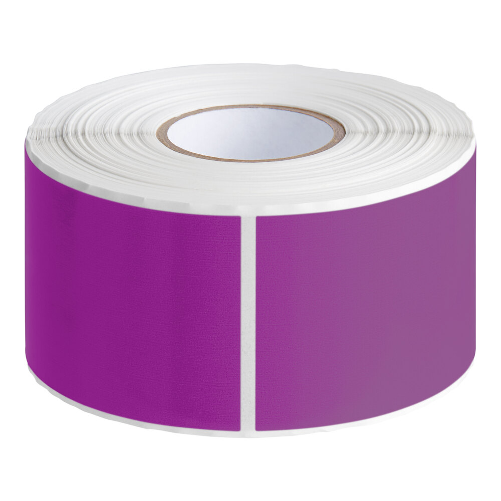 Lavex 2" x 4" Purple Semi-Gloss Paper Permanent Rectangular Inventory Label - 500/Roll