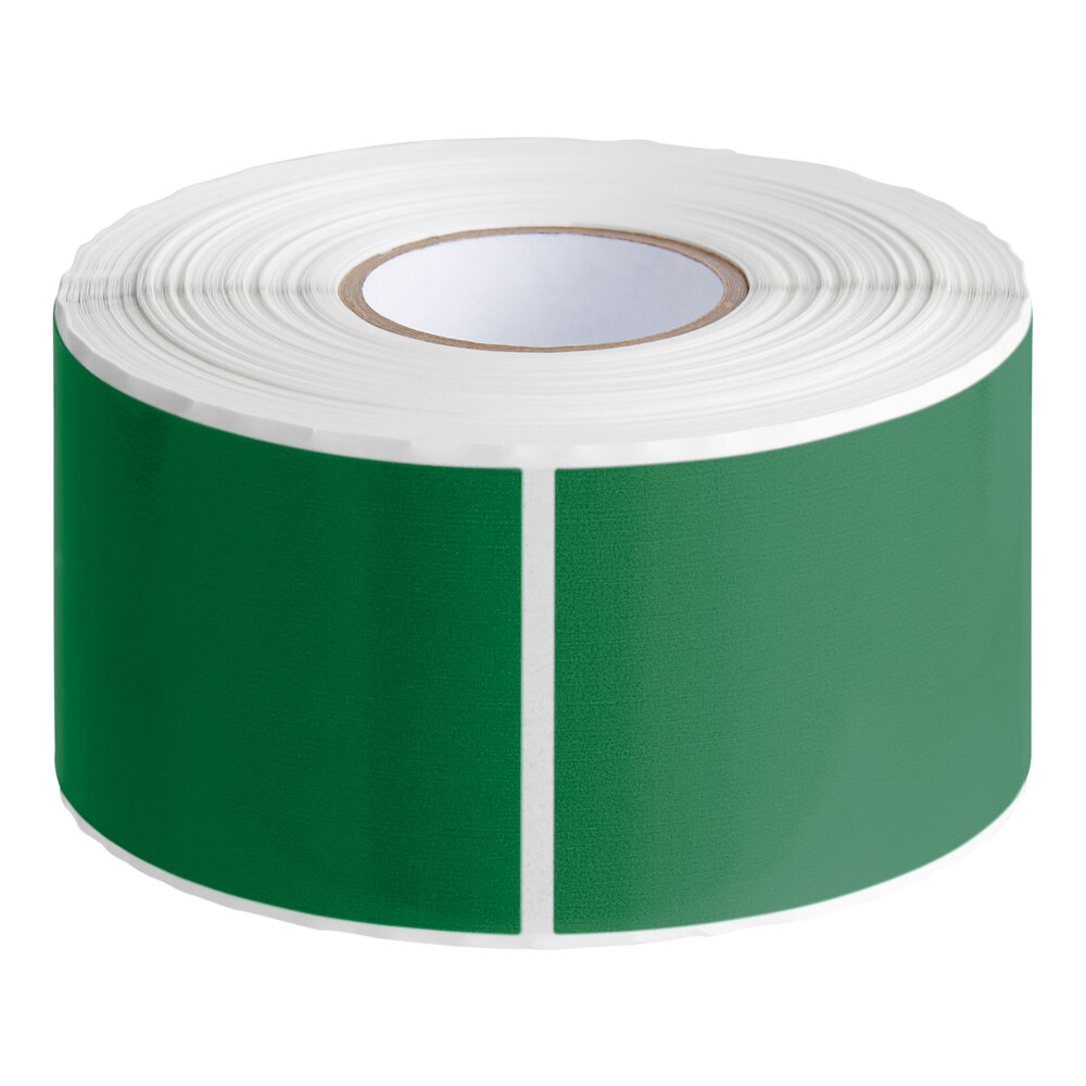 Lavex 2" x 4" Standard Green Semi-Gloss Paper Permanent Rectangular Inventory Label - 500/Roll