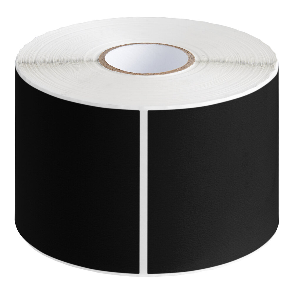 Lavex 3" x 5" Black Semi-Gloss Paper Permanent Rectangular Inventory Label - 500/Roll