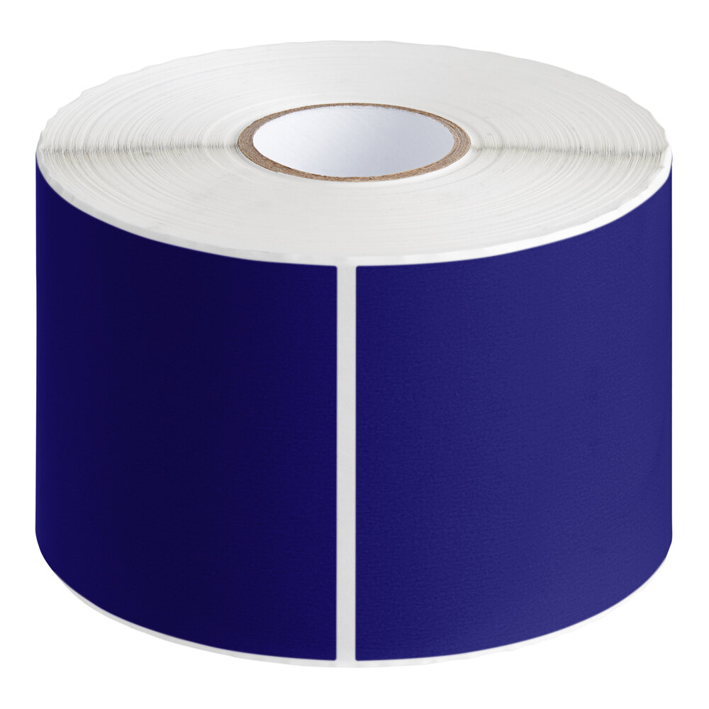 Lavex 3" x 5" Dark Blue Semi-Gloss Paper Permanent Rectangular Inventory Label - 500/Roll