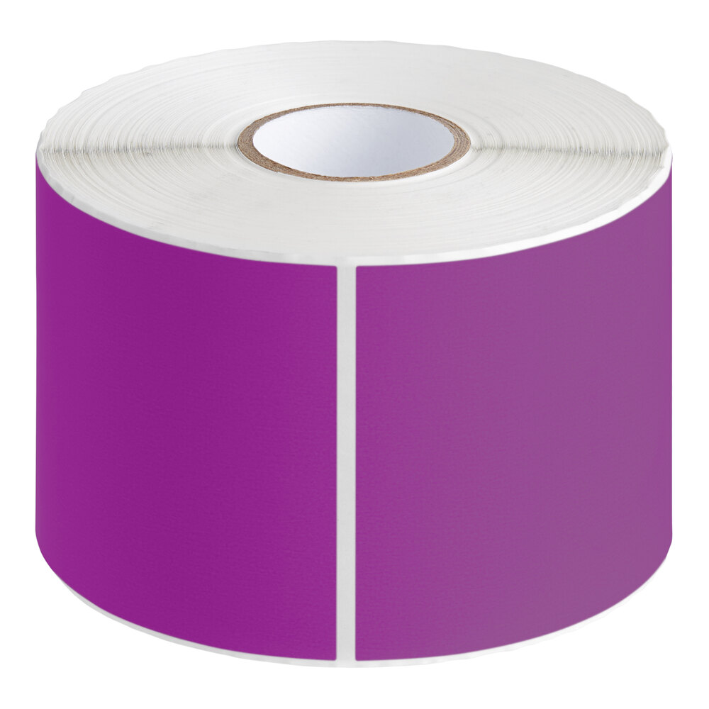 Lavex 3" x 5" Purple Semi-Gloss Paper Permanent Rectangular Inventory Label - 500/Roll
