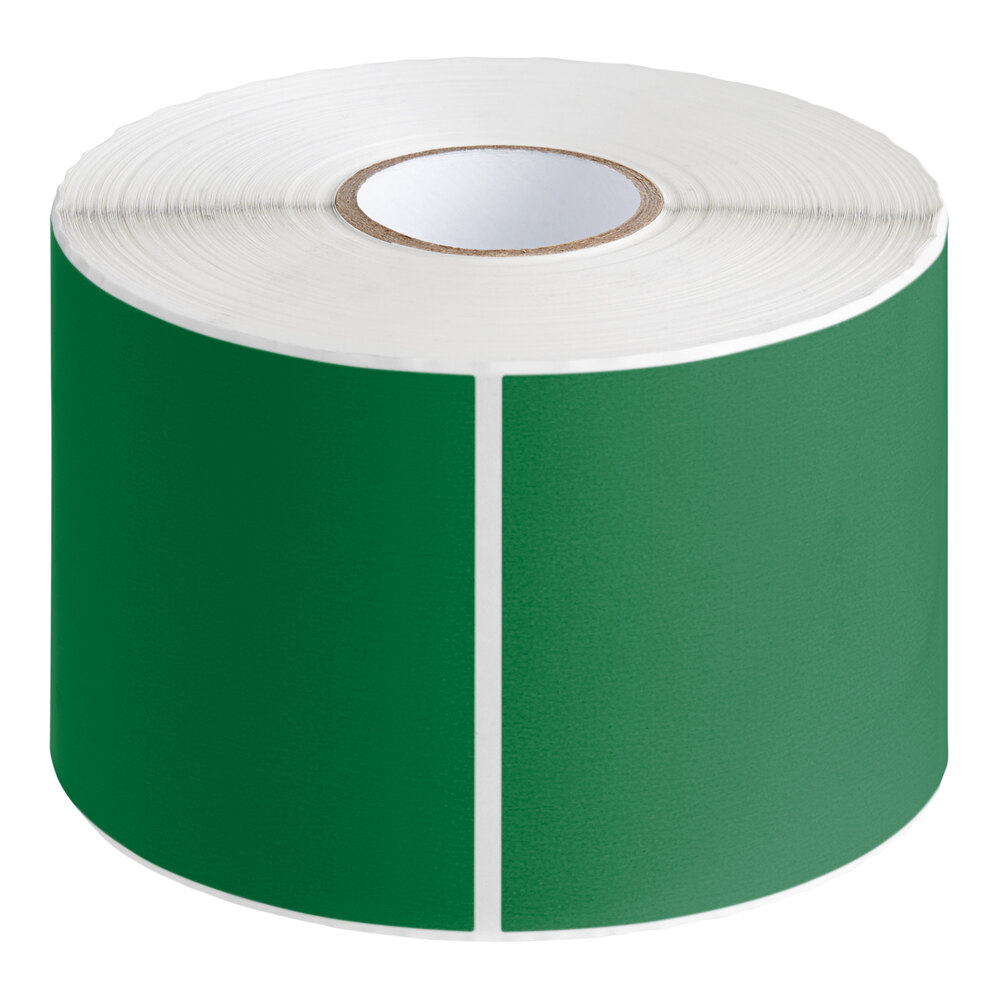 Lavex 3" x 5" Standard Green Semi-Gloss Paper Permanent Rectangular Inventory Label - 500/Roll