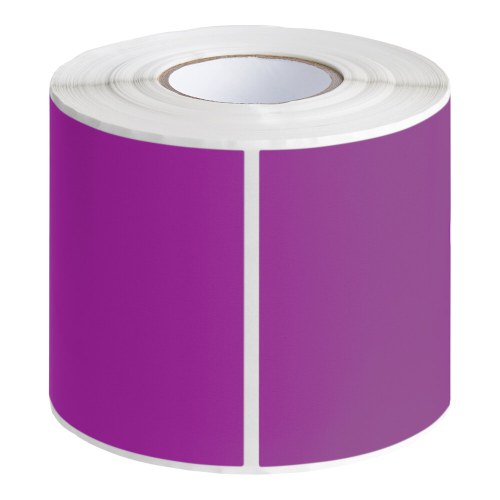 Lavex 3" x 6" Purple Semi-Gloss Paper Permanent Rectangular Inventory Label - 250/Roll