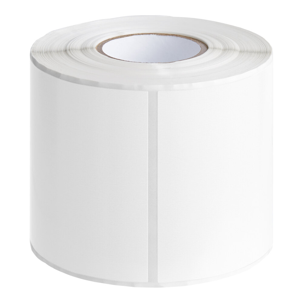 Lavex 3" x 6" White Semi-Gloss Paper Permanent Rectangular Inventory Label - 250/Roll