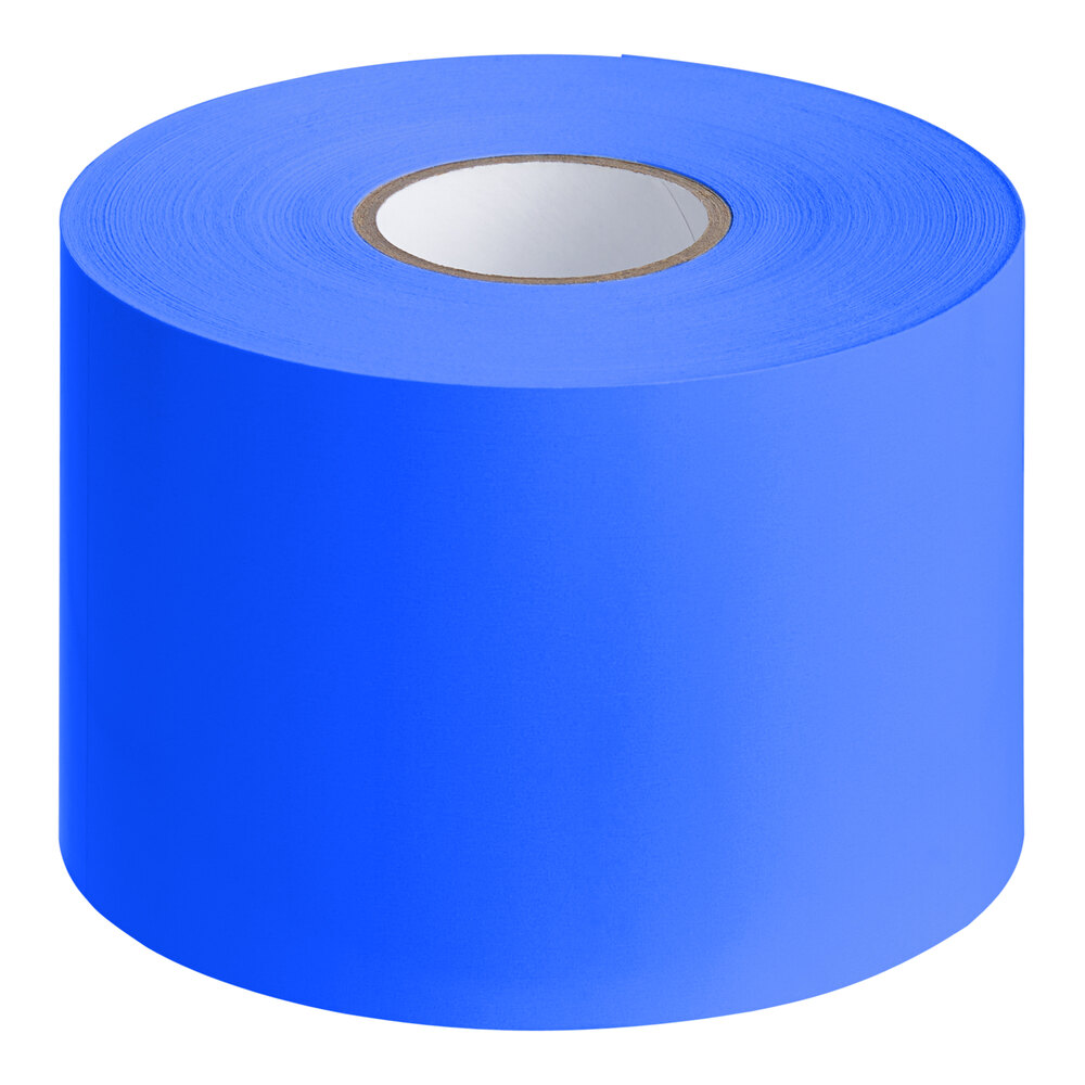Lavex 3" x 9" Light Blue Semi-Gloss Paper Permanent Rectangular Inventory Label - 250/Roll