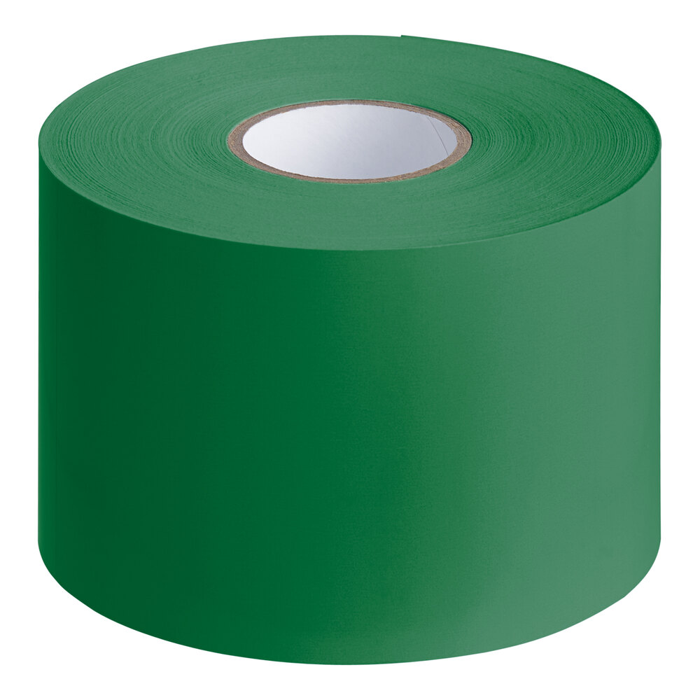 Lavex 3" x 9" Standard Green Semi-Gloss Paper Permanent Rectangular Inventory Label - 250/Roll
