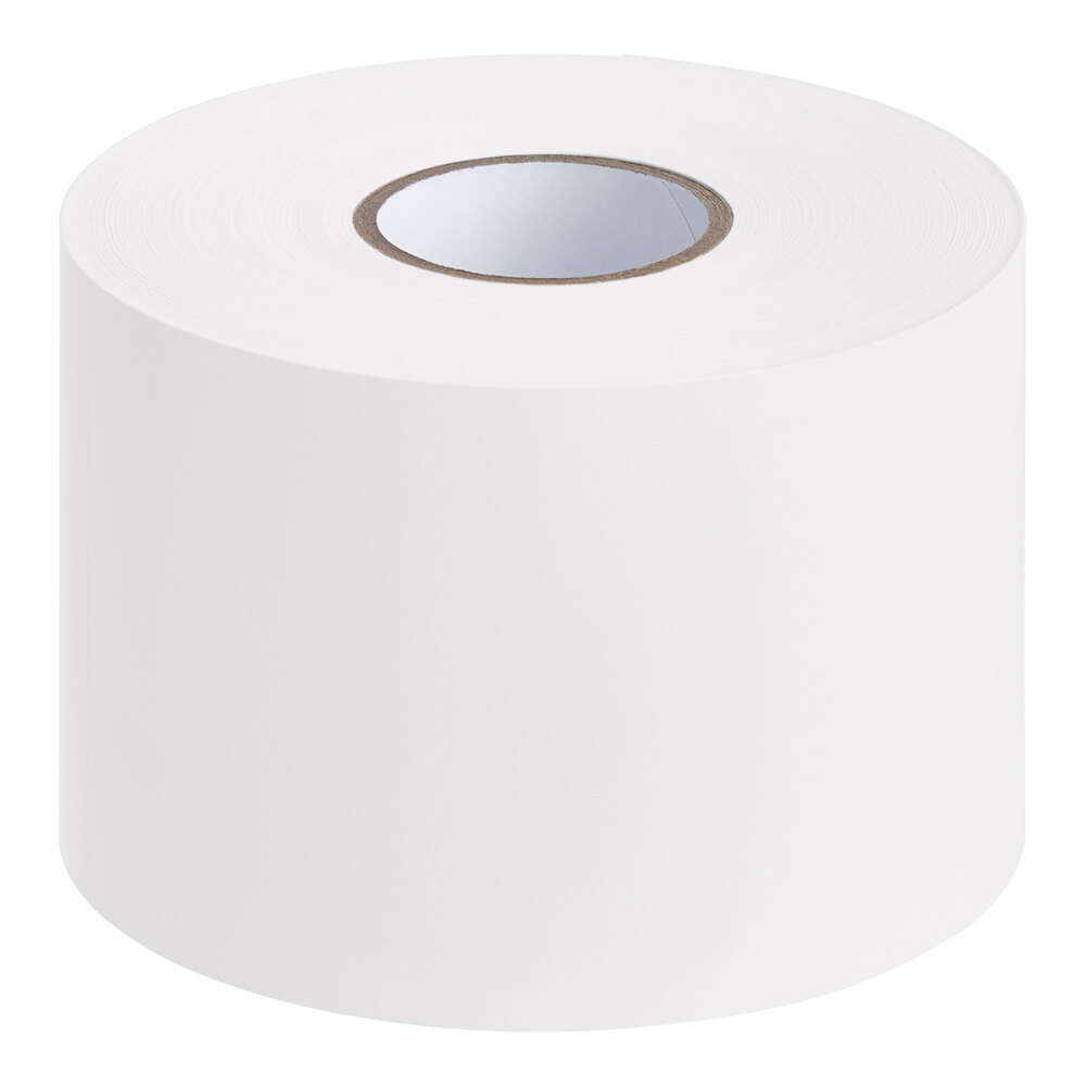 Lavex 3" x 9" White Semi-Gloss Paper Permanent Rectangular Inventory Label - 250/Roll