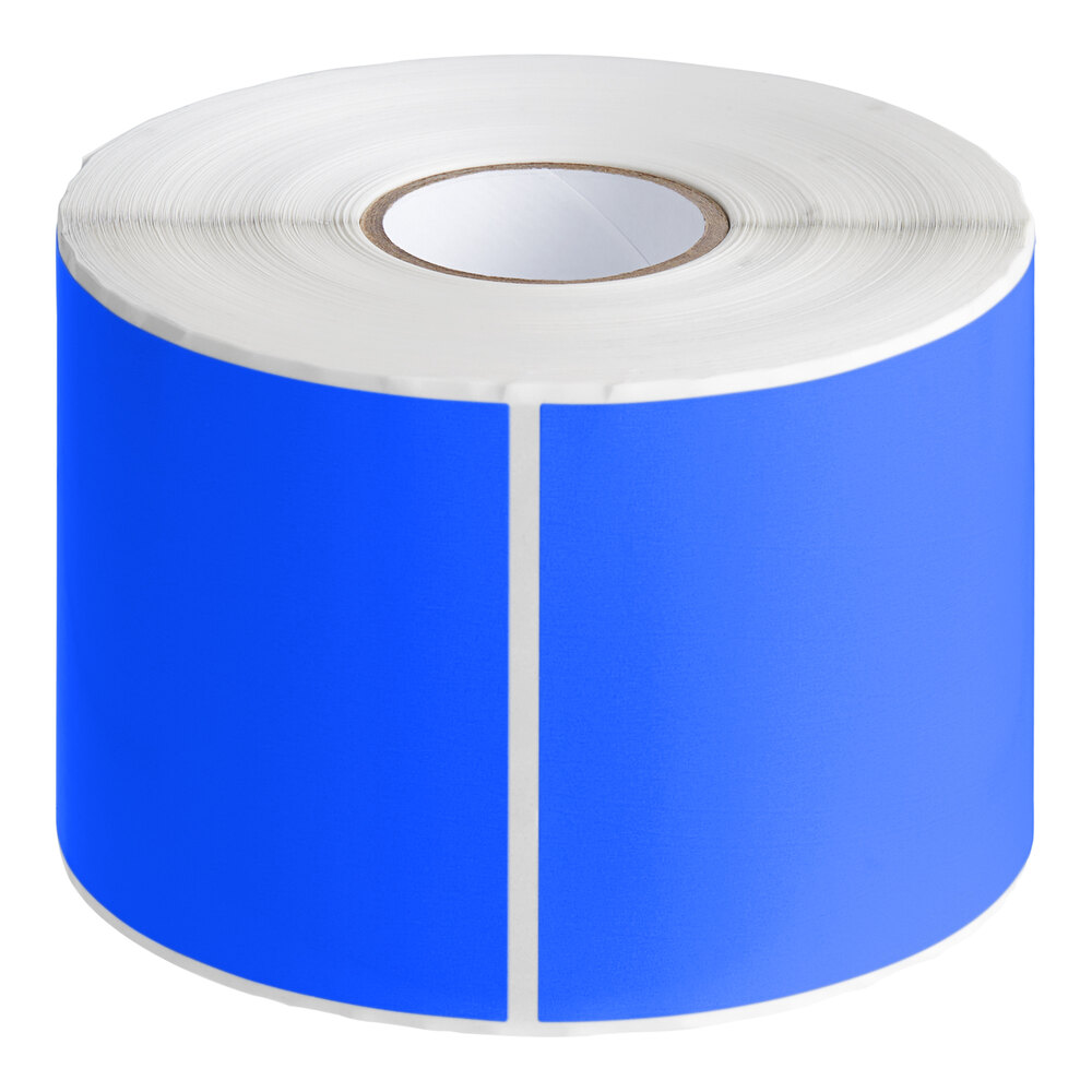 Lavex 3" x 10" Light Blue Semi-Gloss Paper Permanent Rectangular Inventory Label - 250/Roll