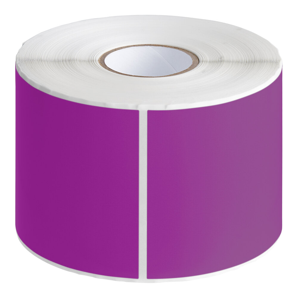 Lavex 3" x 10" Purple Semi-Gloss Paper Permanent Rectangular Inventory Label - 250/Roll