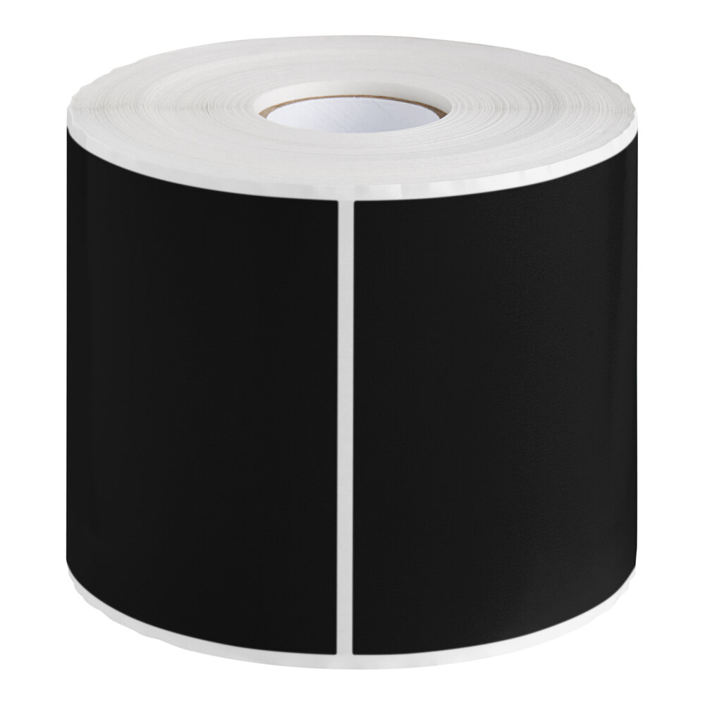 Lavex 4" x 6" Black Semi-Gloss Paper Permanent Rectangular Inventory Label - 500/Roll