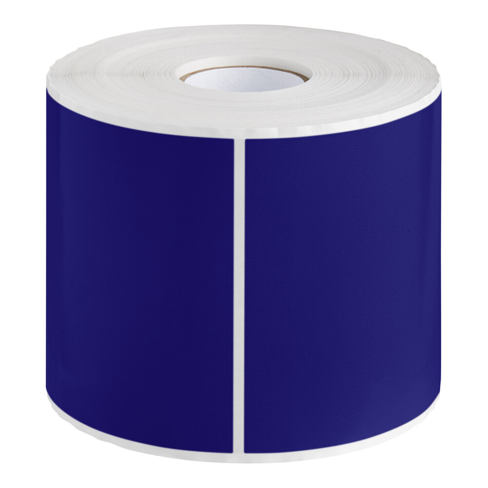 Lavex 4" x 6" Dark Blue Semi-Gloss Paper Permanent Rectangular Inventory Label - 500/Roll