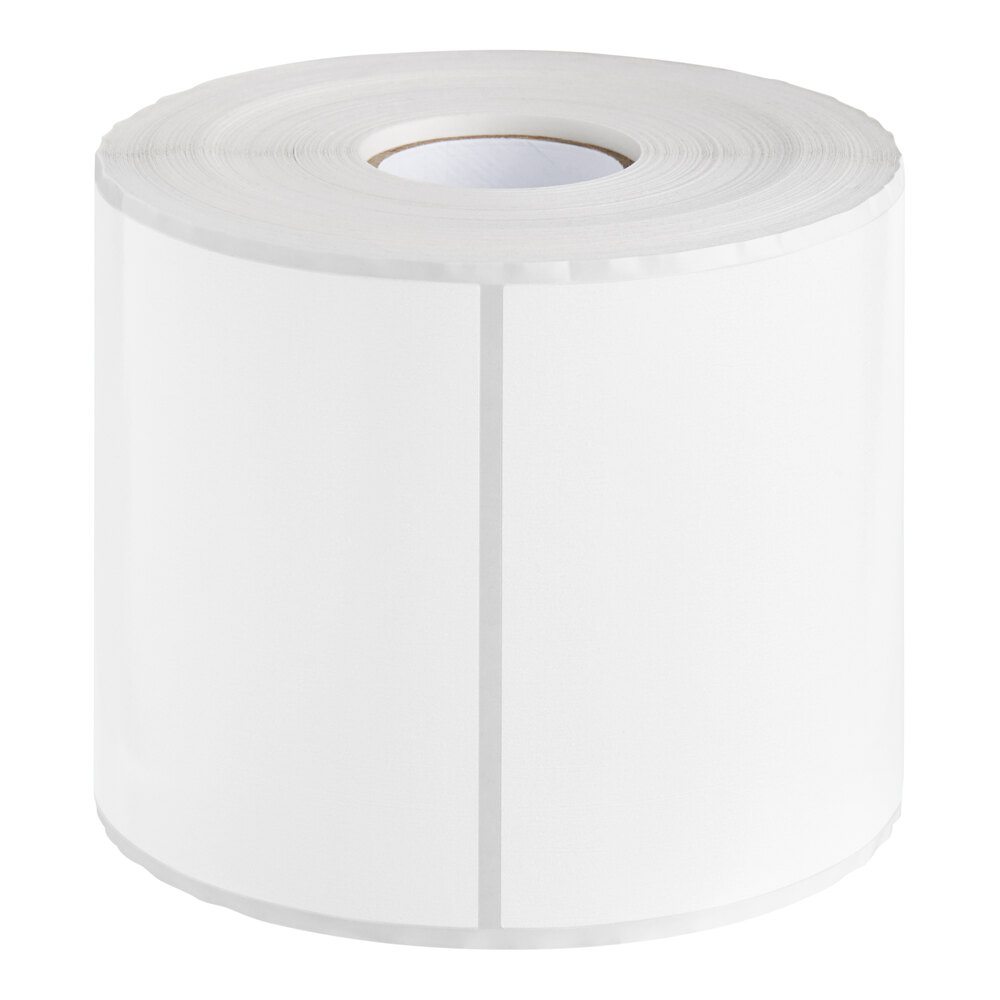 Lavex 4" x 6" White Semi-Gloss Paper Permanent Rectangular Inventory Label - 500/Roll