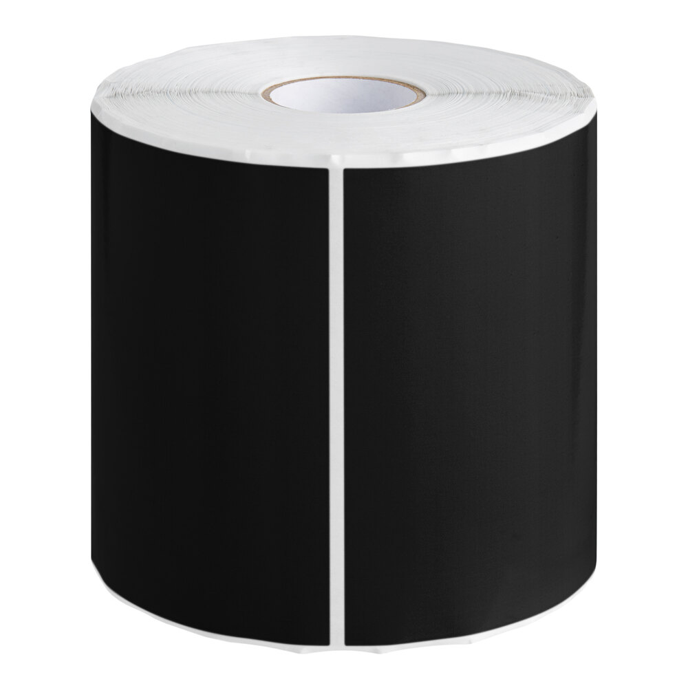 Lavex 5" x 7" Black Semi-Gloss Paper Permanent Rectangular Inventory Label - 500/Roll