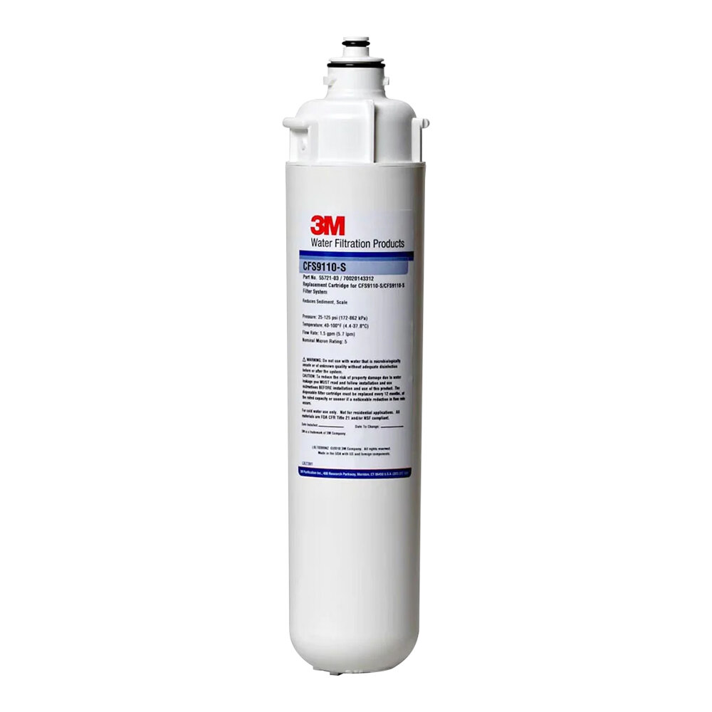 3M Water Filtration Products 5631621 14 3/8" Retrofit Sediment Reduction Cartridge with Scale Inhibition - 5 Micron and 1.5 GPM