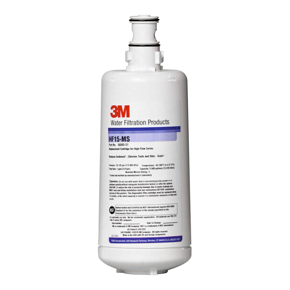 3M Water Filtration Products HF15-MS Replacement Cartridge for BREW115-MS Water Filtration System - 5 Micron and 1 GPM