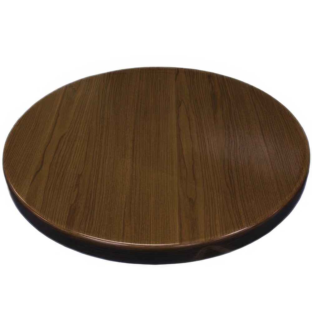American Tables & Seating ATR30-W Resin 30" Round Table Top - Walnut
