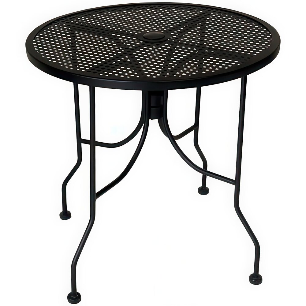 American Tables & Seating ALM36 36" Round Top Outdoor Table with Umbrella Hole