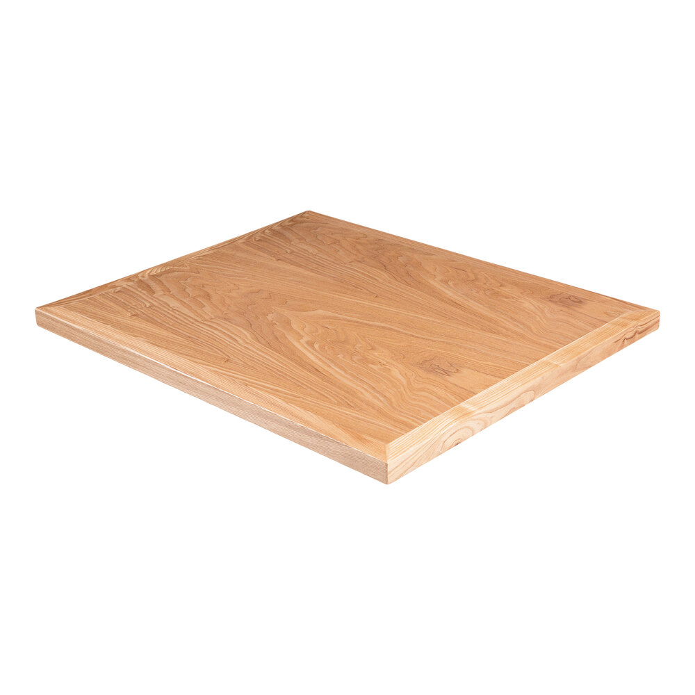 BFM Seating 24" x 30" Natural Ash Veneer Wood Indoor Table Top