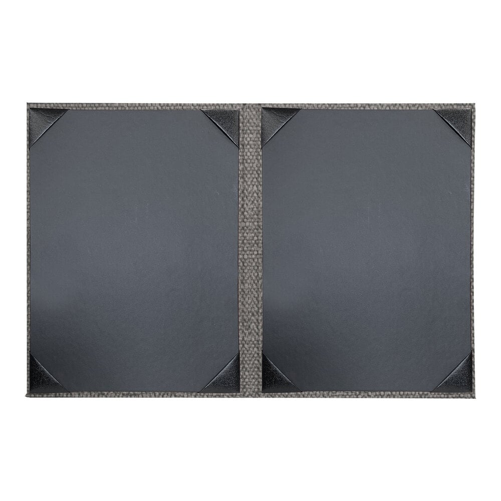 H. Risch, Inc. Milan 8 1/2" x 11" Customizable Smoke 2-View Menu Cover - 25/Case