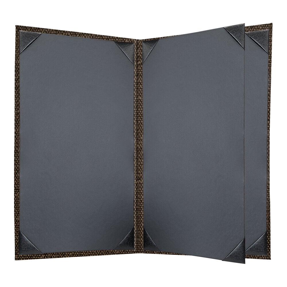 H. Risch, Inc. Milan 8 1/2" x 14" Customizable Petra 4-View Menu Cover - 25/Case