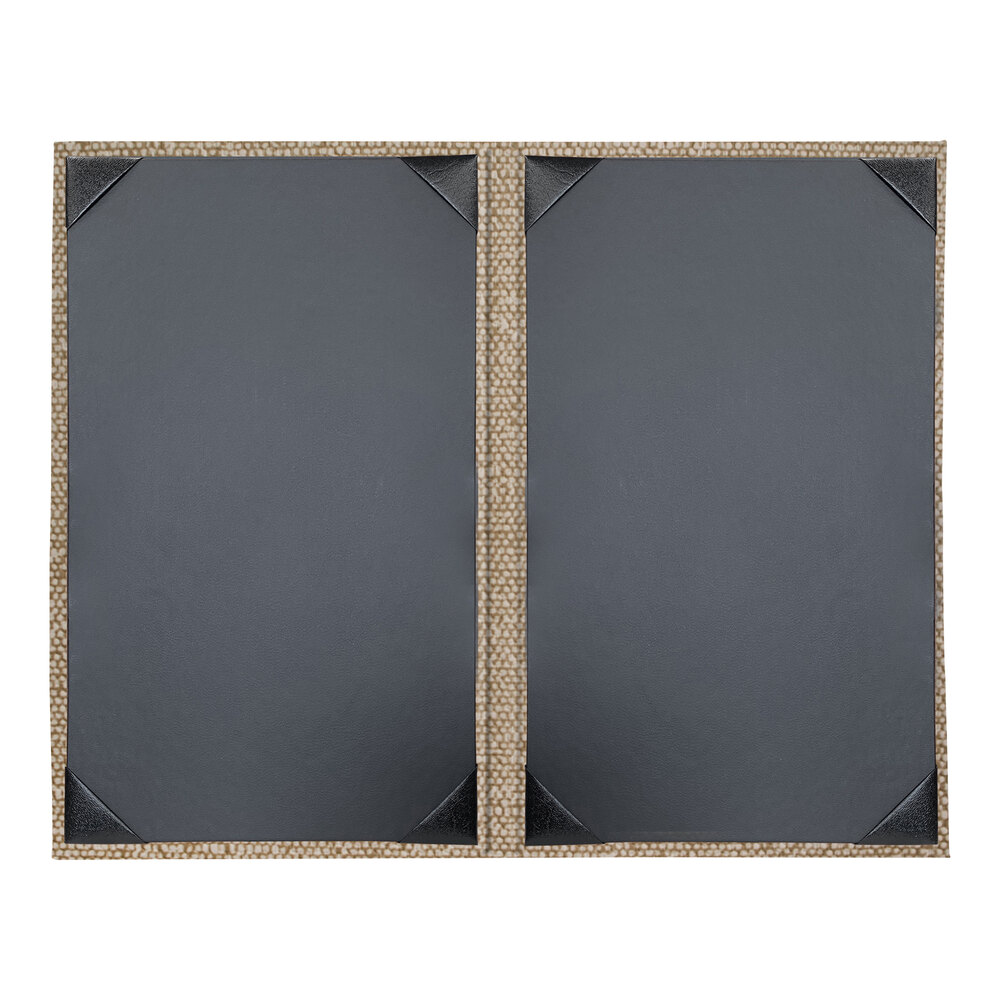 H. Risch, Inc. Milan 8 1/2" x 14" Customizable Mineral 2-View Menu Cover - 25/Case