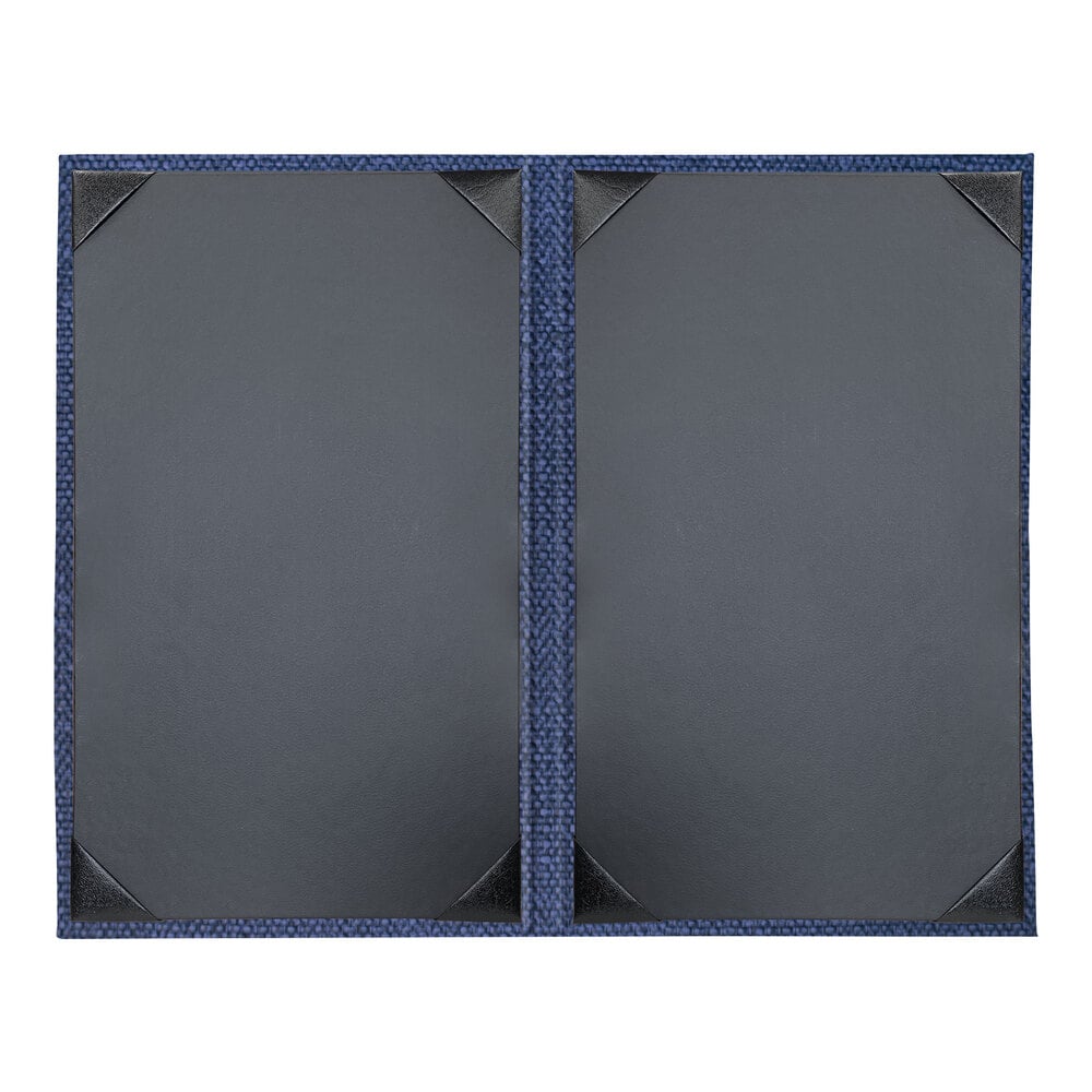 H. Risch, Inc. Milan 8 1/2" x 14" Customizable Azure 2-View Menu Cover - 25/Case