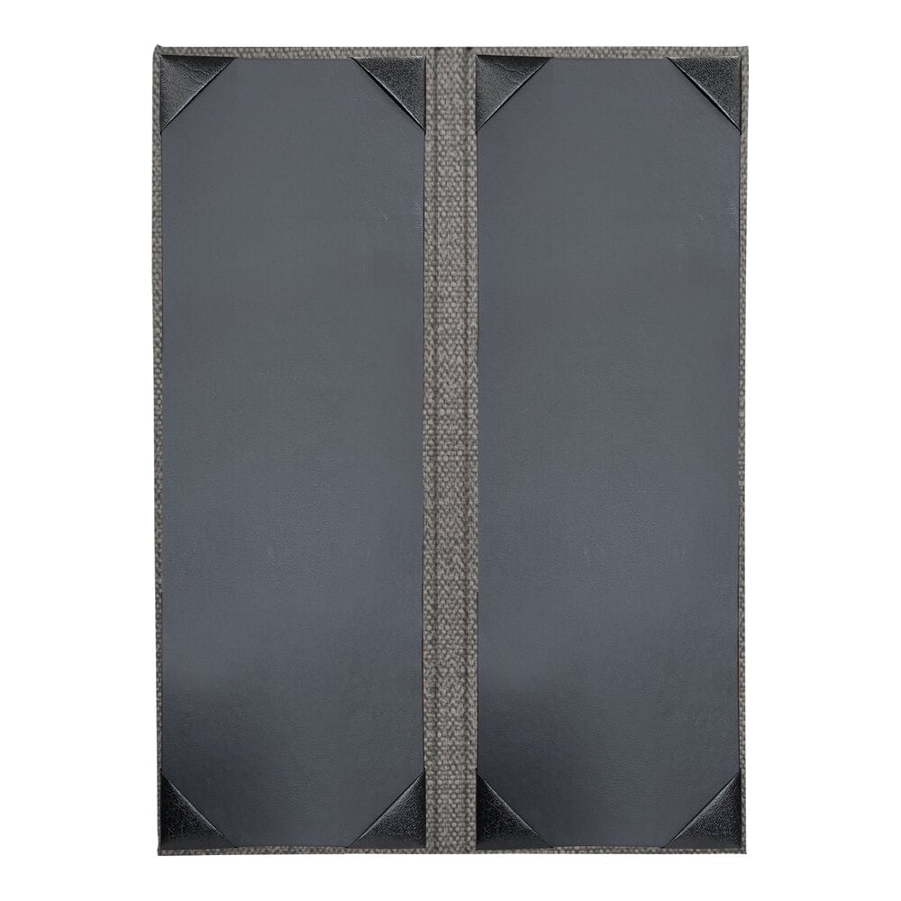 H. Risch, Inc. Milan 4 1/4" x 14" Customizable Smoke 2-View Menu Cover - 25/Case