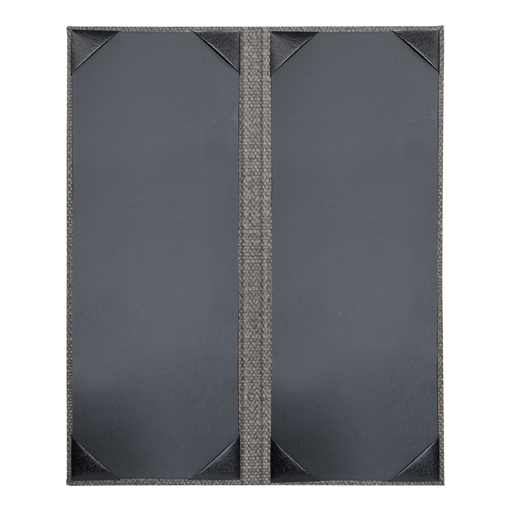 H. Risch, Inc. Milan 4 1/4" x 11" Customizable Smoke 2-View Menu Cover - 25/Case