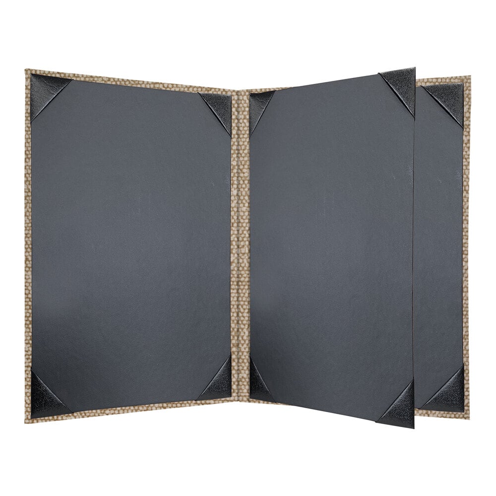 H. Risch, Inc. Milan 5 1/2" x 8 1/2" Customizable Mineral 4-View Menu Cover - 25/Case