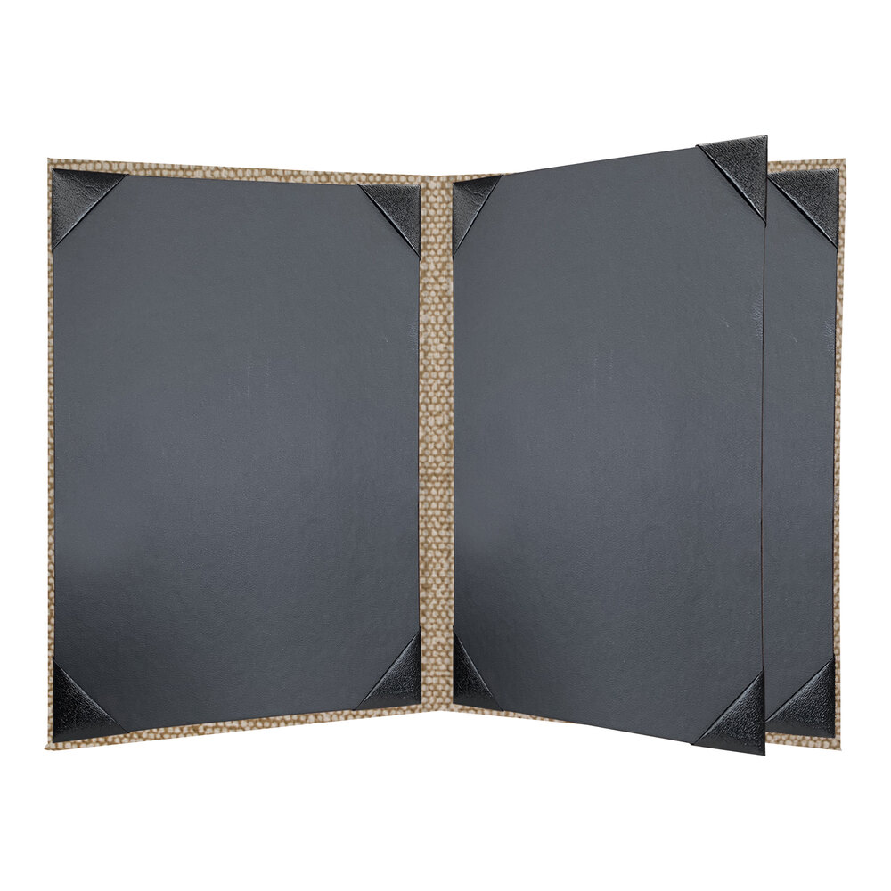 H. Risch, Inc. Milan 8 1/2" x 11" Customizable Mineral 4-View Menu Cover - 25/Case