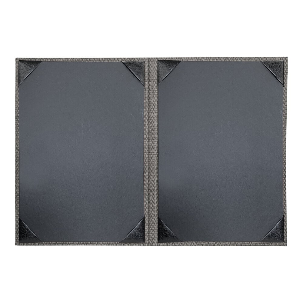 H. Risch, Inc. Milan 5 1/2" x 8 1/2" Customizable Smoke 2-View Menu Cover - 25/Case